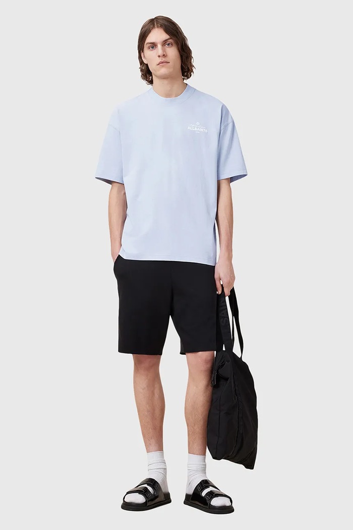 Bavlnené tričko AllSaints SOLEIL M051PC modrá