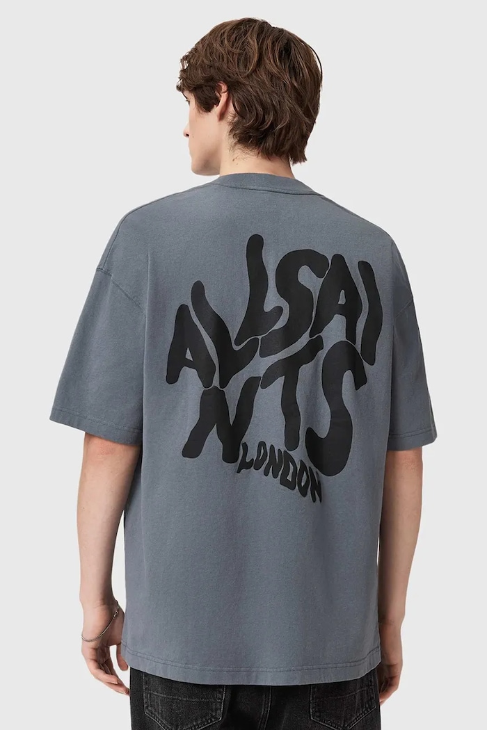 Bavlnené tričko AllSaints ORLANDO M066PC sivá SS26