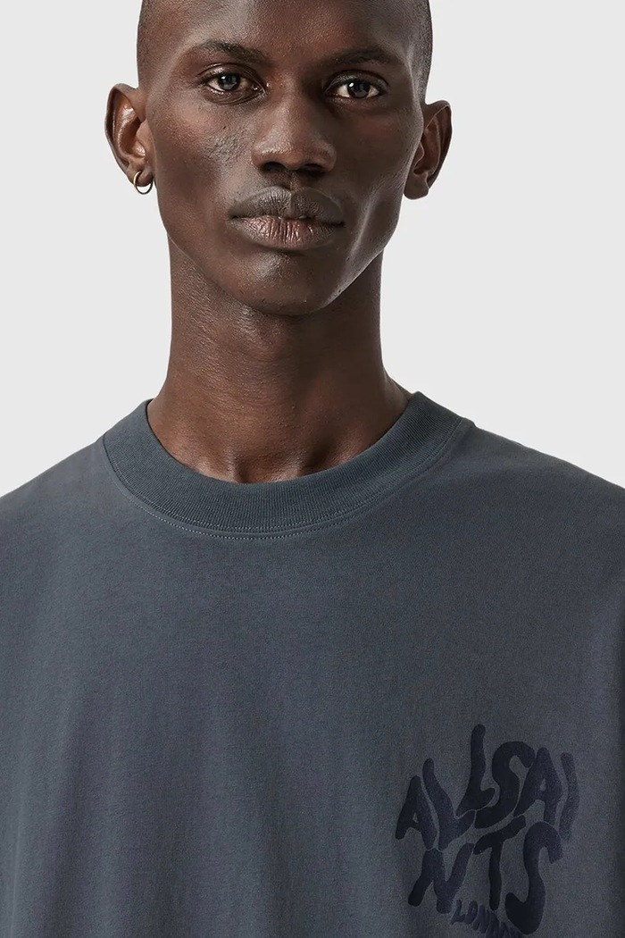 AllSaints tricou din bumbac ORLANDO M066PC albastru