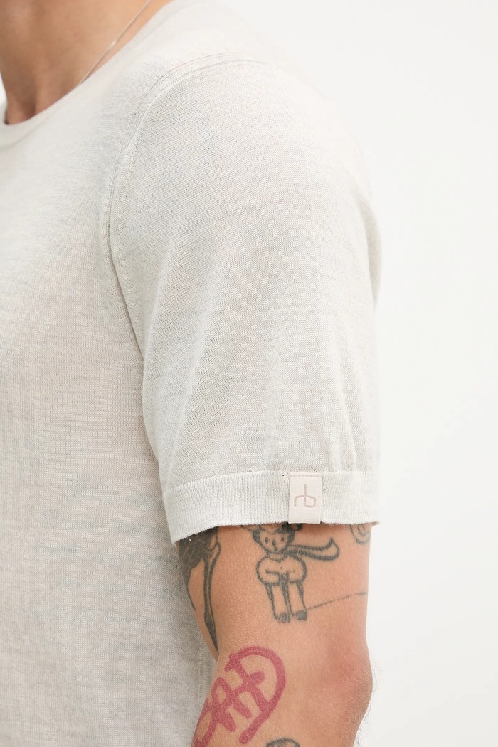 Vlněné tričko Rag & Bone MBS25P017BM17 béžová