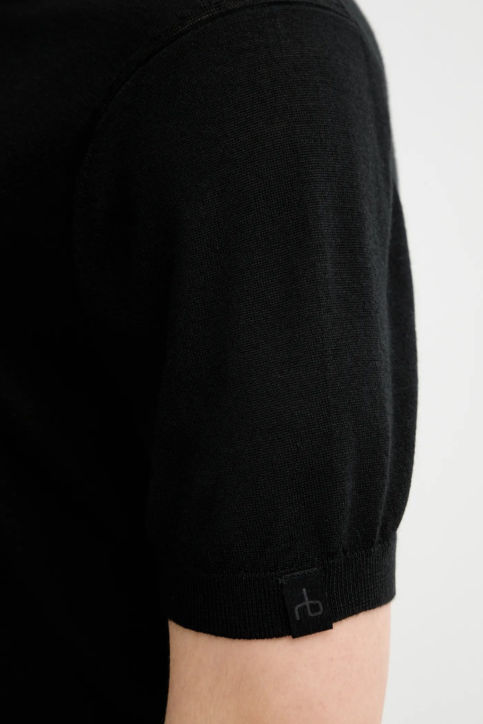 Vlněné tričko Rag & Bone MBS25P017BM17 černá