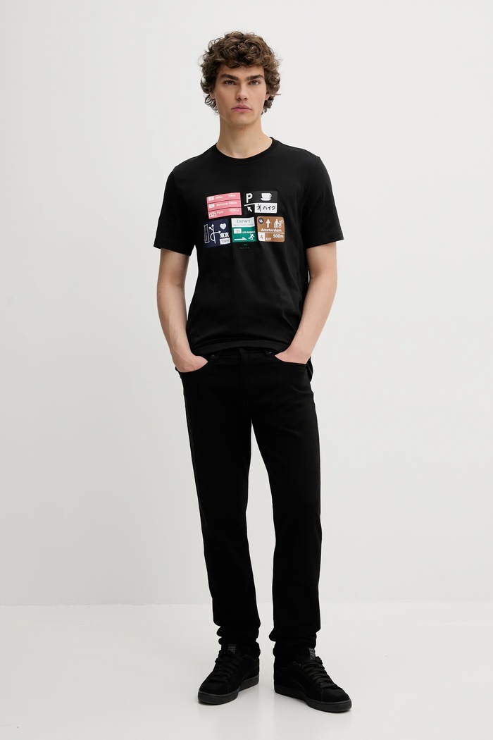 Βαμβακερό μπλουζάκι PS Paul Smith M2R.011R.TP5258 μαύρο AW25