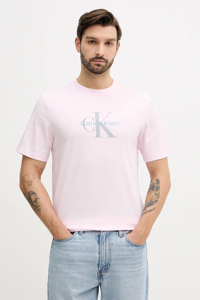 Calvin Klein Jeans tričko pánske bavlnené ružová LV04RB862G
