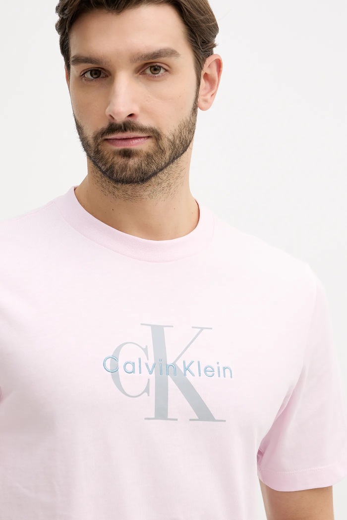 Calvin Klein Jeans tričko pánske bavlnené ružová LV04RB862G
