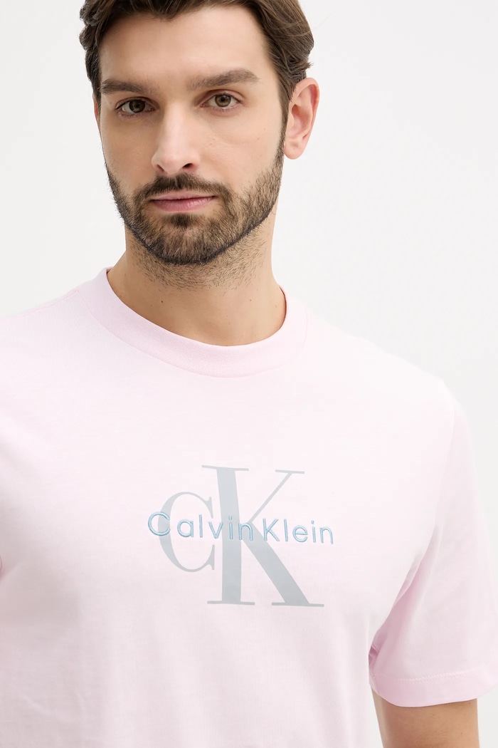 Calvin Klein Jeans tričko pánske bavlnené ružová LV04RB862G