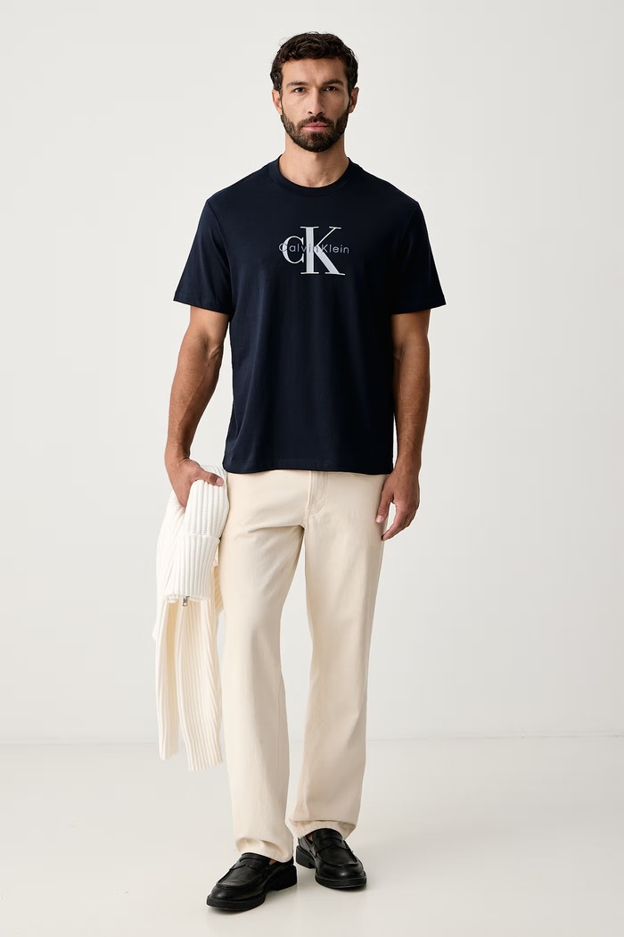 Calvin Klein Jeans T-shirt męski bawełniany LV04RB862G granatowy SS26