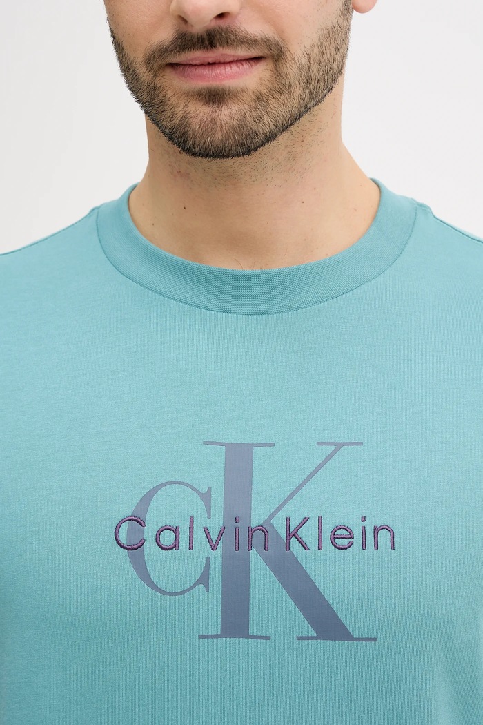 Calvin Klein Jeans tričko pánske bavlnené LV04RB862G tyrkysová