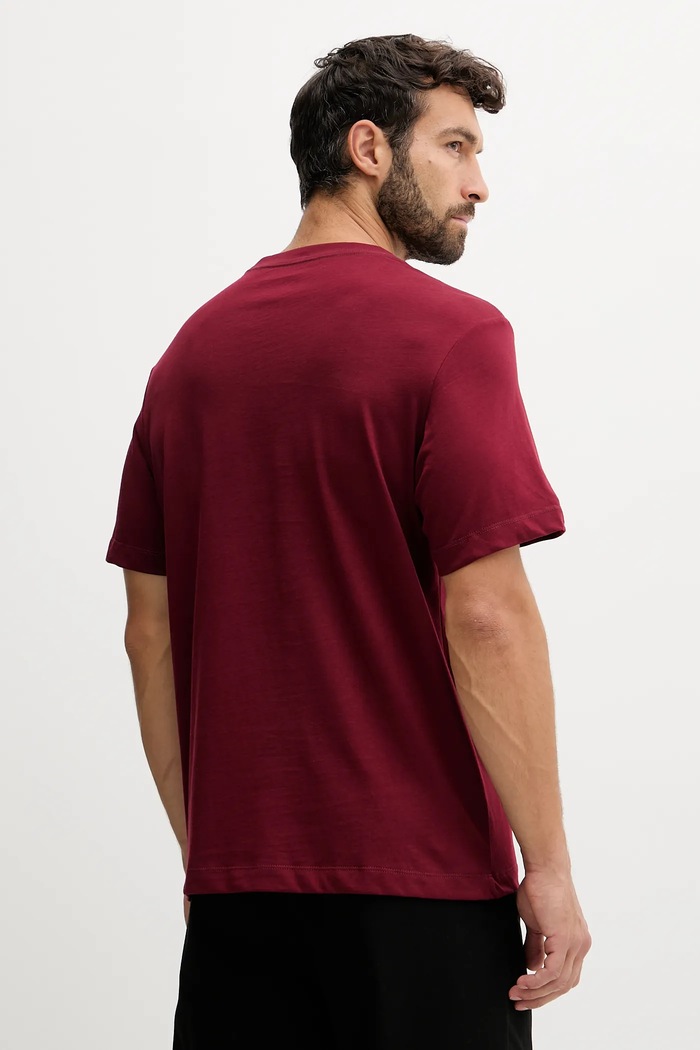 Calvin Klein Jeans tričko pánske bavlnené LV04RB862G burgundské SS26