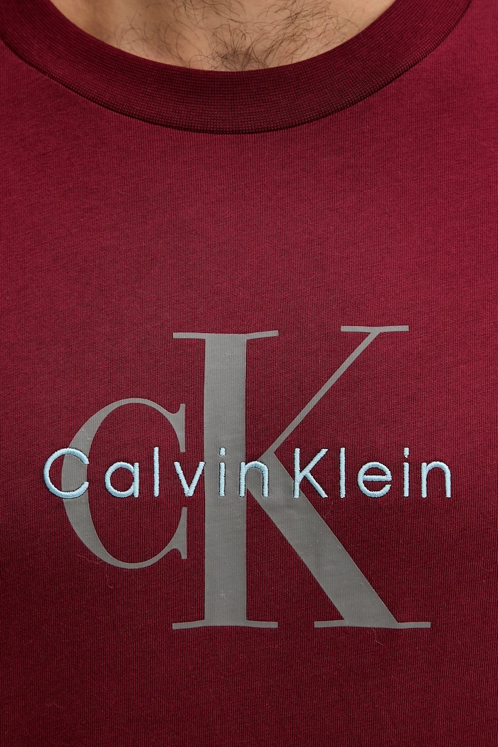Calvin Klein Jeans tričko pánske bavlnené burgundské LV04RB862G