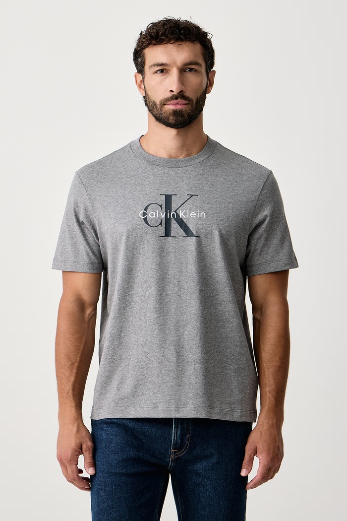 Calvin Klein Jeans T-shirt męski bawełniany szary LV04RB862G