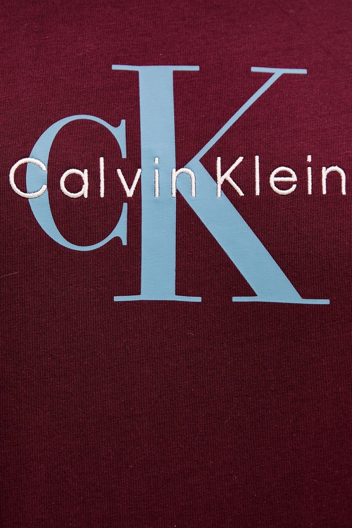 Calvin Klein Jeans tričko pánske bavlnené burgundské LV04RB862G