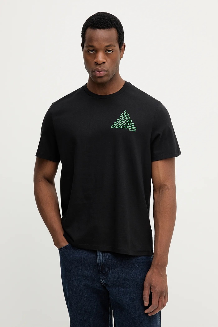 Дрехи Памучна тениска Calvin Klein Jeans LV04RC825G черен