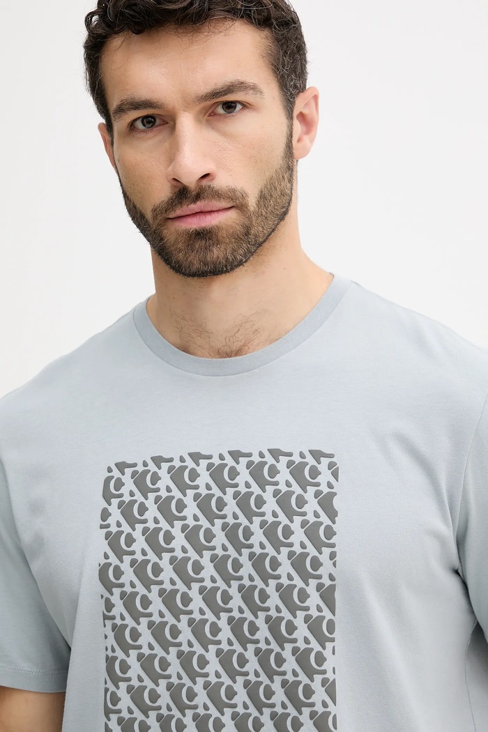 Pamučna majica Calvin Klein Jeans siva LV04RC841G
