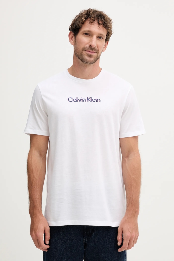 Calvin Klein Jeans pamut póló pamut fehér LV04RC858G