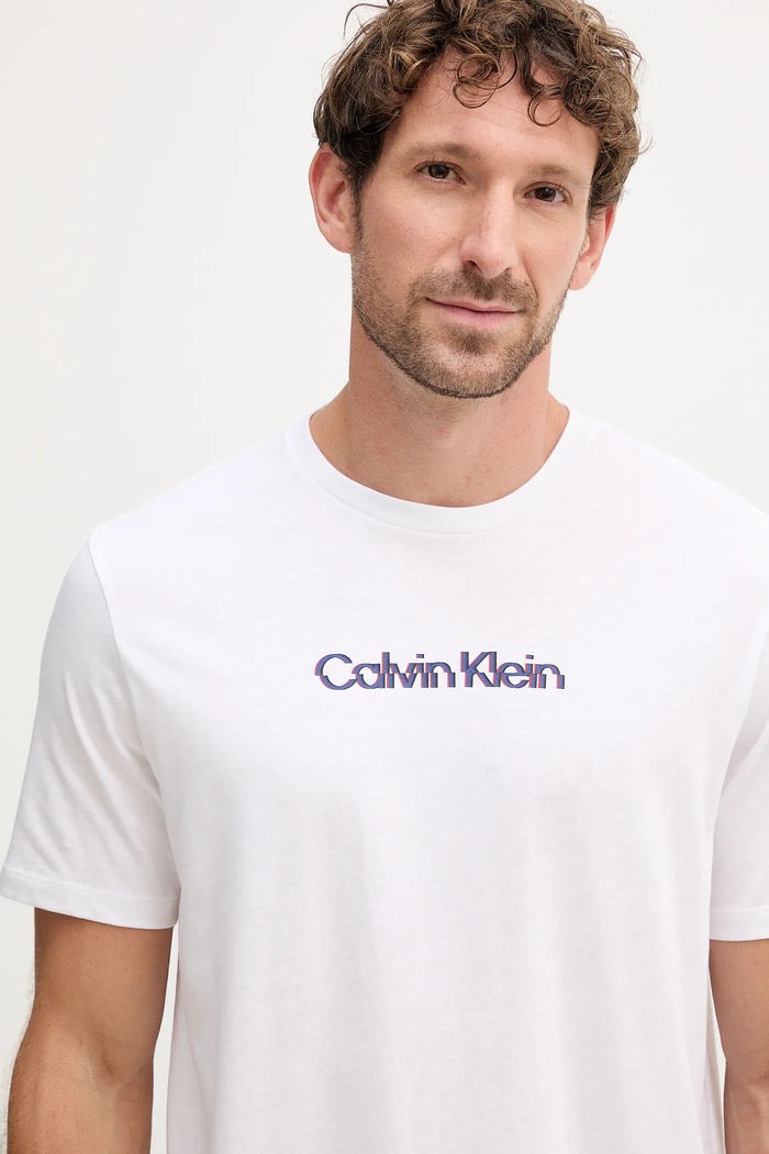 Ruházat Calvin Klein Jeans pamut póló LV04RC858G fehér