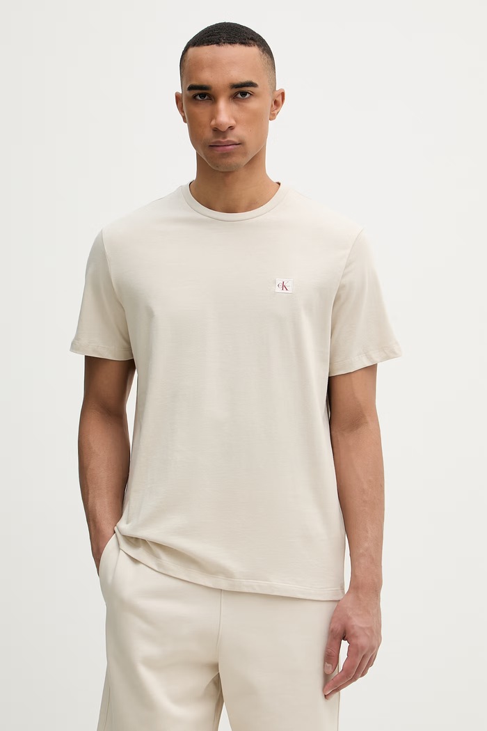 Calvin Klein Jeans tričko pánske bavlnené béžová LV04RC272G