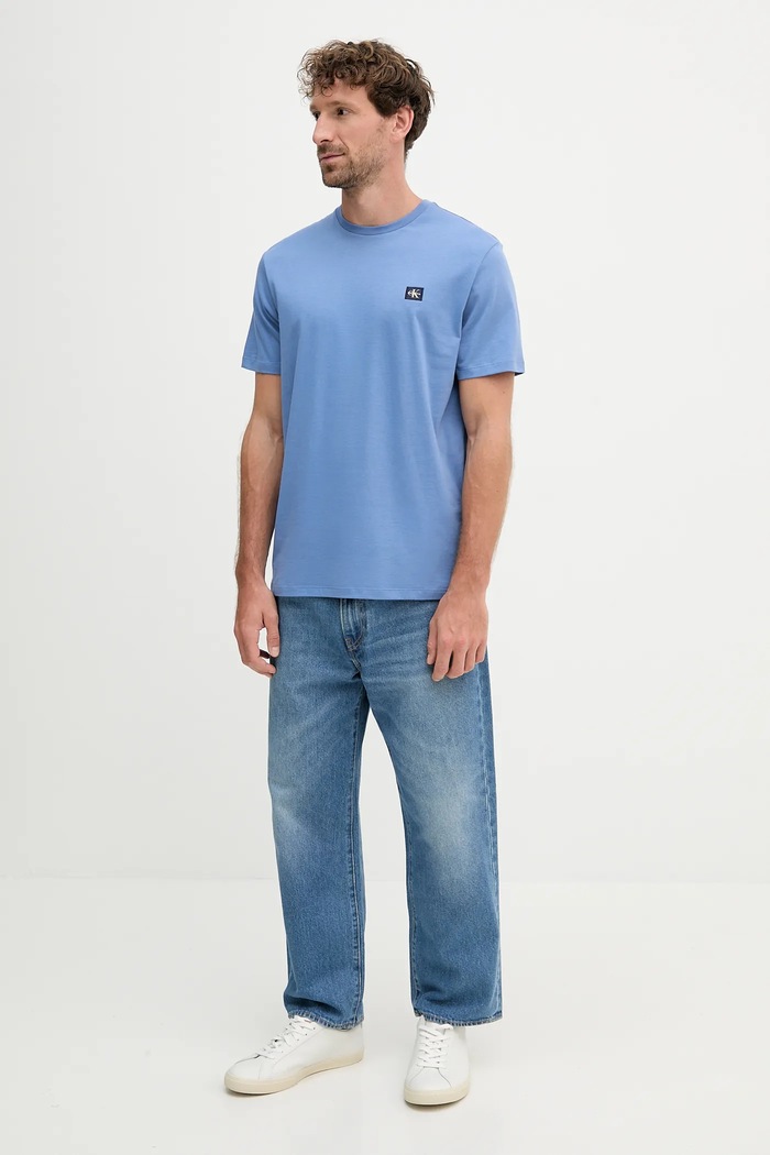 Calvin Klein Jeans tričko pánske bavlnené LV04RC272G modrá SS26