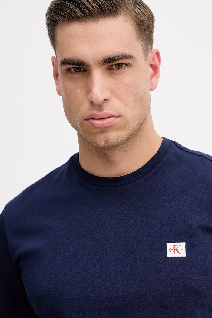Calvin Klein Jeans t-shirt ανδρικό βαμβακερό σκούρο μπλε LV04RC272G