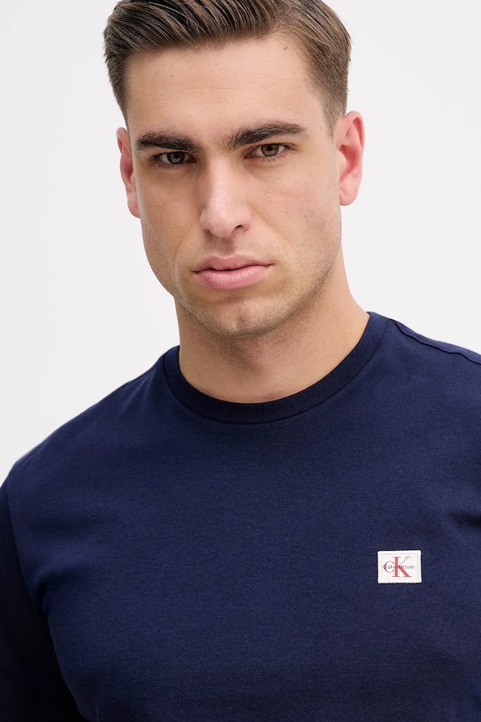 Calvin Klein Jeans t-shirt ανδρικό βαμβακερό σκούρο μπλε LV04RC272G
