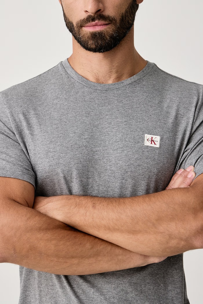 T-shirt męski bawełniany Calvin Klein Jeans LV04RC272G szary