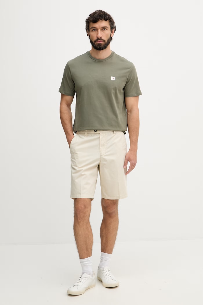 Calvin Klein Jeans tričko pánske bavlnené LV04RC272G zelená SS26