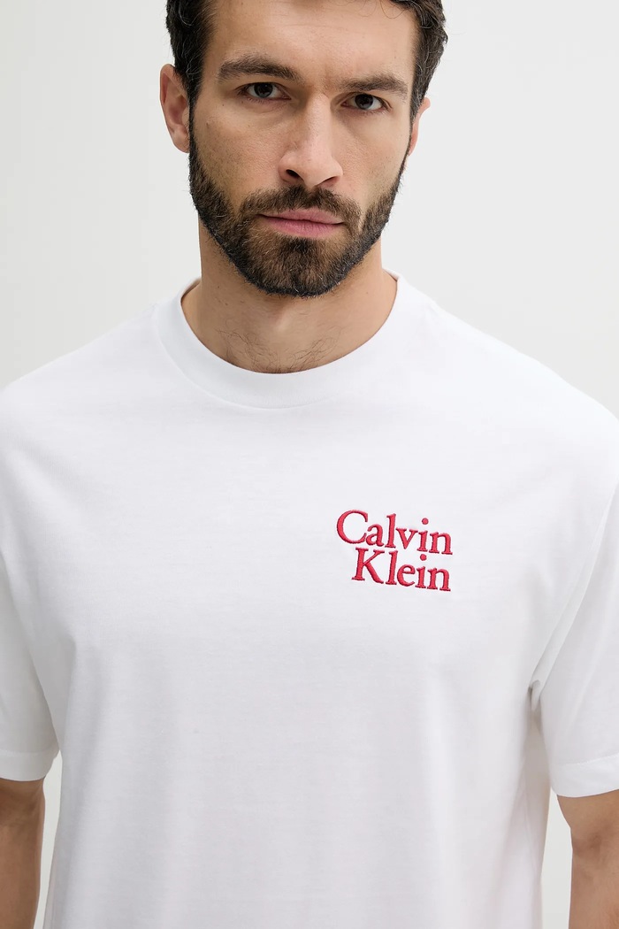 Oblečenie Bavlnené tričko Calvin Klein Jeans LV04RC808G biela