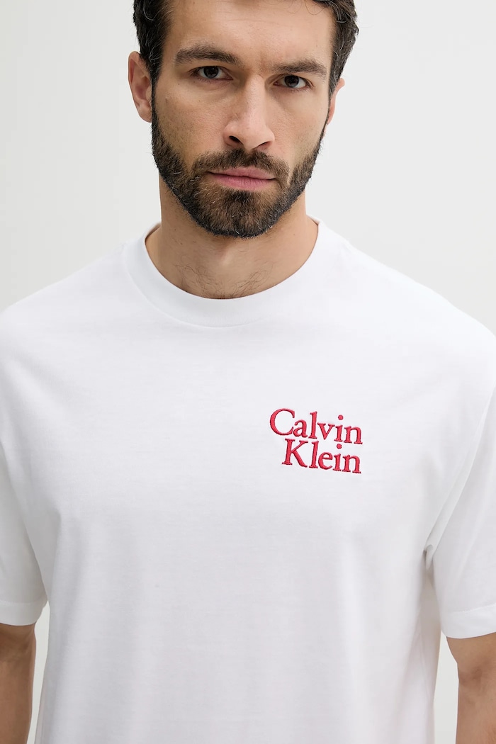 Oblečenie Bavlnené tričko Calvin Klein Jeans LV04RC808G biela