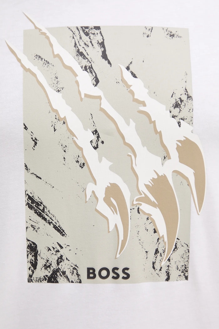 BOSS Orange t-shirt bawełniany Te_Animali 50546362 beżowy