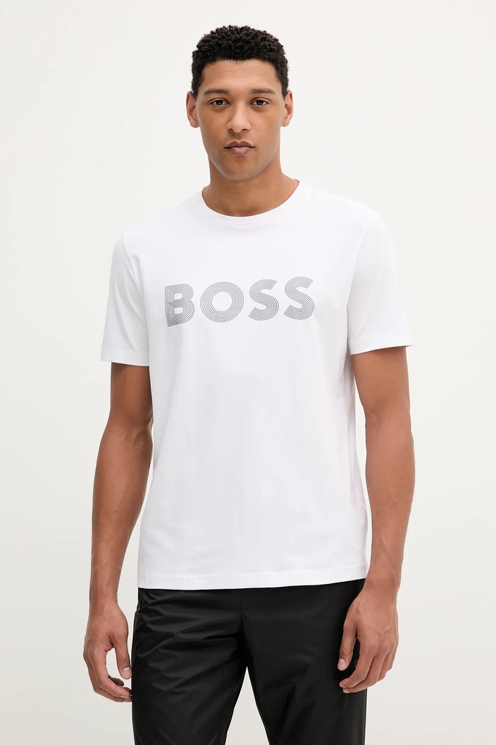 Μπλουζάκι BOSS Green 2-pack San Jared-C απλικέ λευκό 50543816