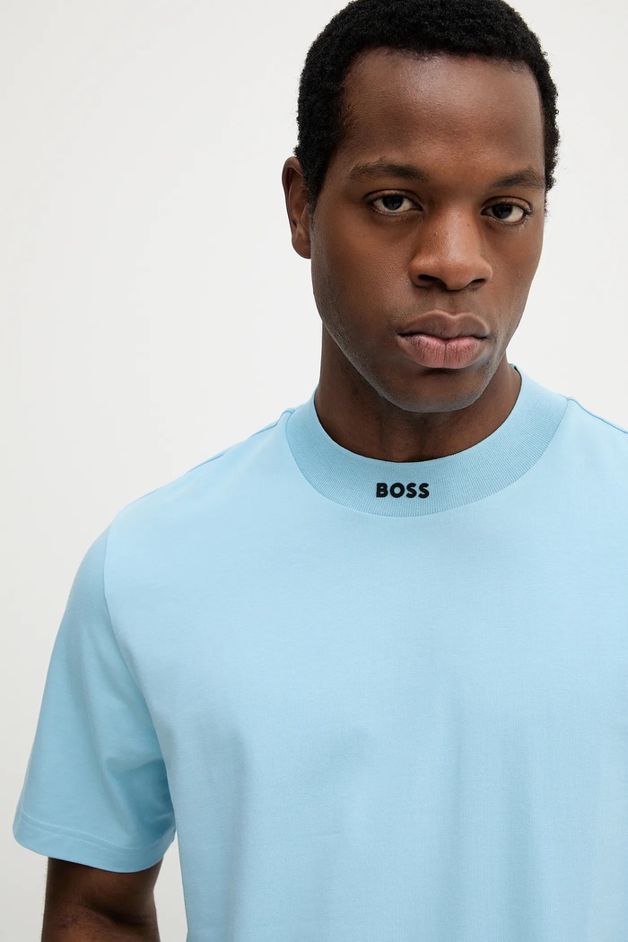 Îmbrăcăminte BOSS Green Tricou Tee Collar Zone 50551139 albastru