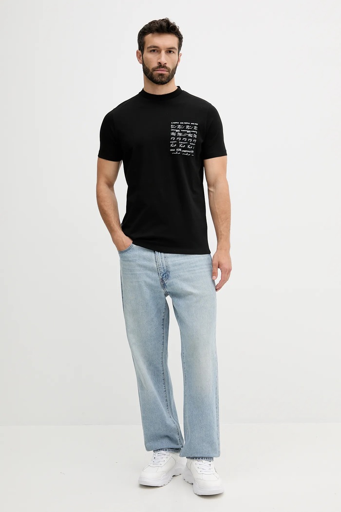 Bavlněné tričko Karl Lagerfeld 553225.755041 černá AW25
