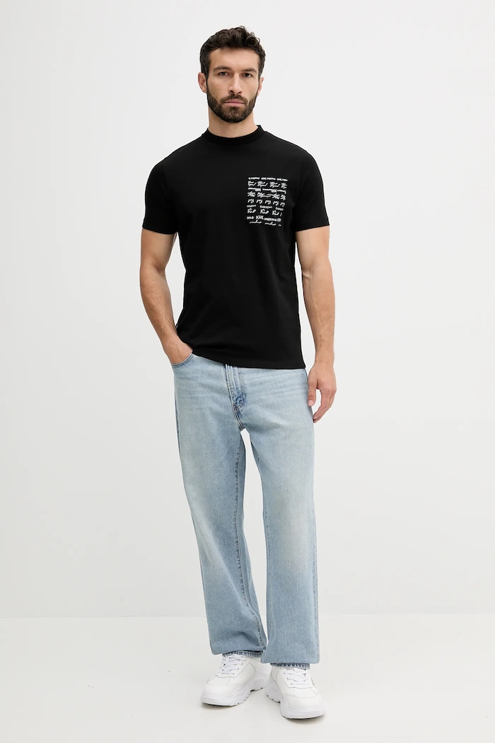 Bavlněné tričko Karl Lagerfeld 553225.755041 černá AW25