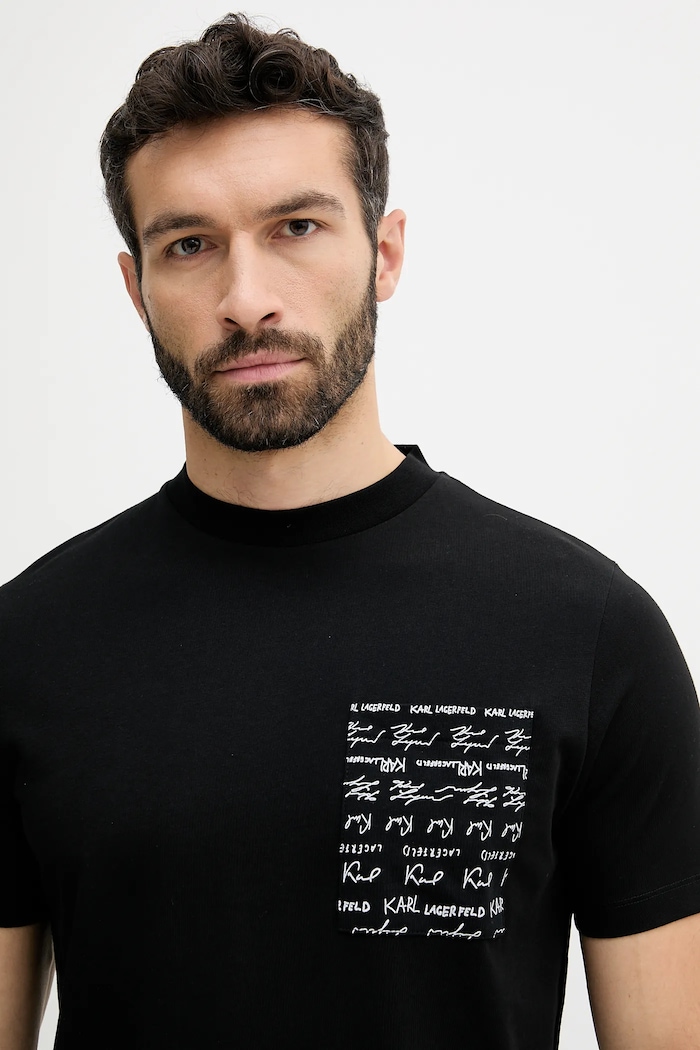Bavlněné tričko Karl Lagerfeld černá 553225.755041