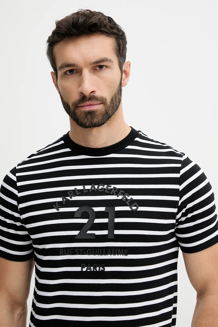 Karl Lagerfeld t-shirt bawełniany czarny 553225.755030
