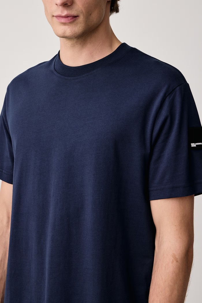Tricou pentru bărbați din bumbac Karl Lagerfeld Jeans A3M17003 bleumarin