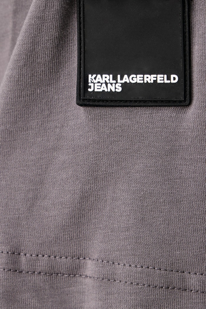 Majica za muškarce od pamuka Karl Lagerfeld Jeans siva A3M17003