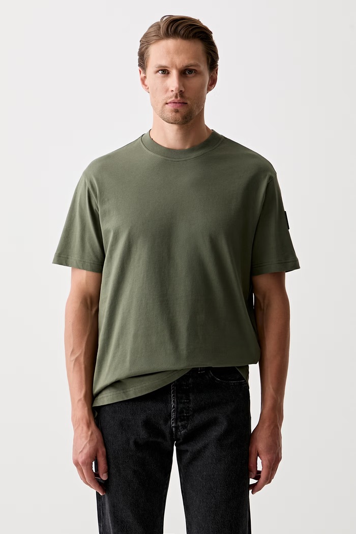 Karl Lagerfeld Jeans T-shirt męski bawełniany zielony A3M17003