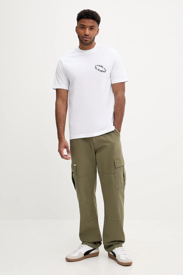 Βαμβακερό μπλουζάκι Karl Lagerfeld Jeans A3M17031 λευκό AW25