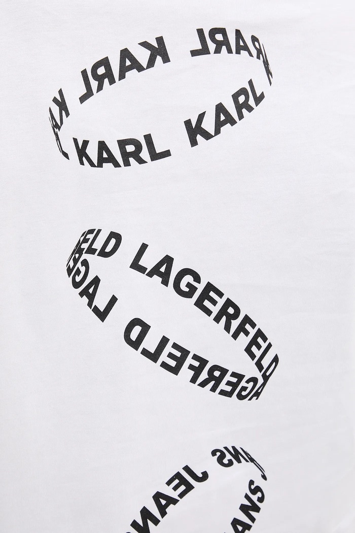 Βαμβακερό μπλουζάκι Karl Lagerfeld Jeans A3M17031 λευκό