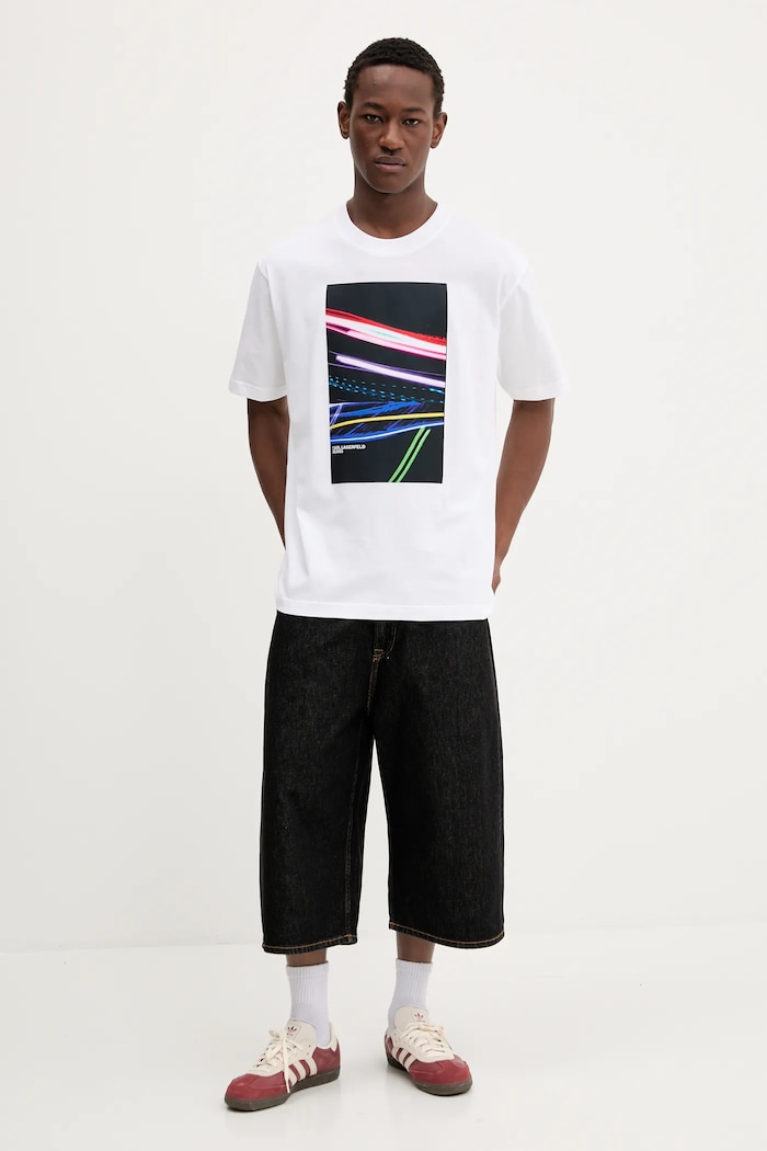 Karl Lagerfeld Jeans t-shirt bawełniany A3M17038 biały AW25