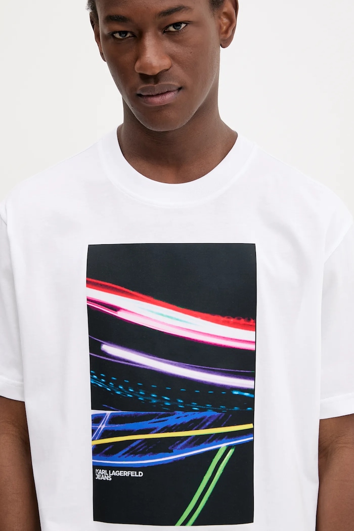 Karl Lagerfeld Jeans t-shirt bawełniany biały A3M17038