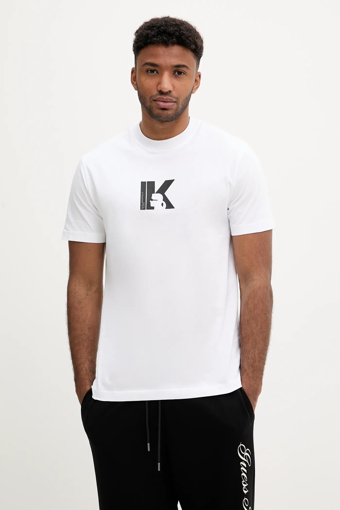 Karl Lagerfeld Jeans t-shirt bawełniany regular biały A3M17057