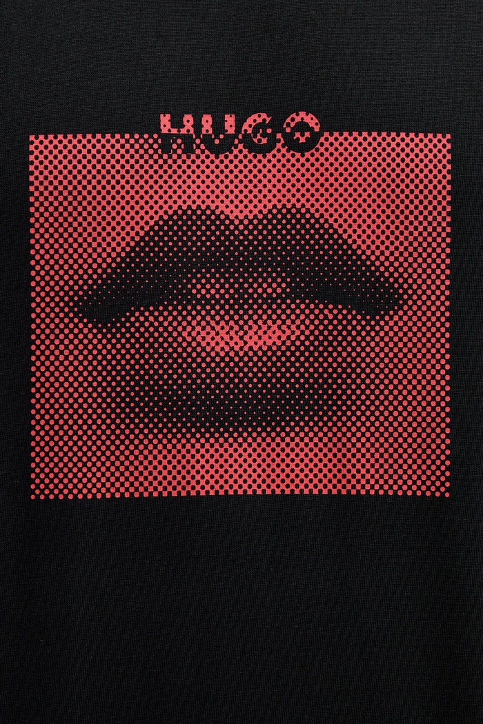 Βαμβακερό μπλουζάκι HUGO San Jared-C 50544496 μαύρο