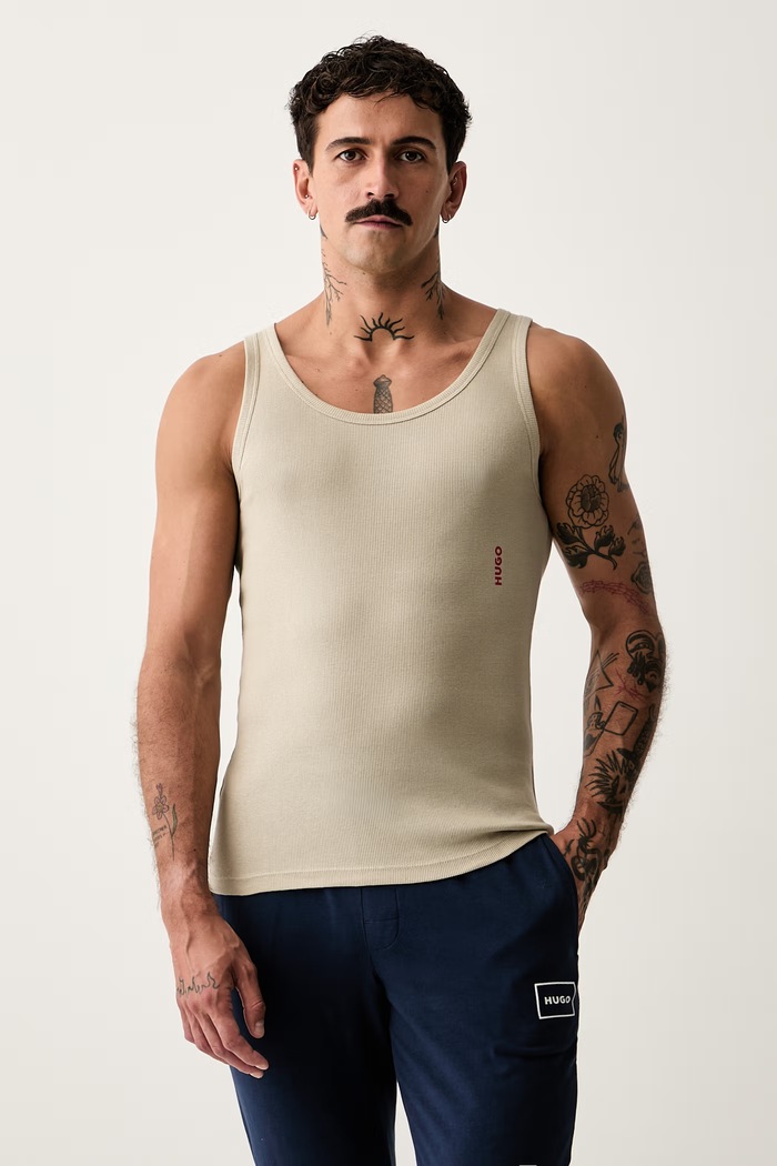 Odzież HUGO top męski bawełniany TANK TOP TRIPL. PACK 3-pack 50545681 biały