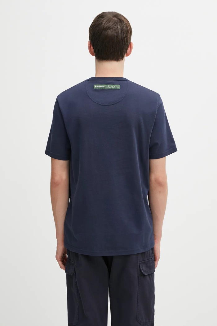 Clothing Barbour cotton t-shirt x Paul Smith Wax Can MTS1526NY91 navy