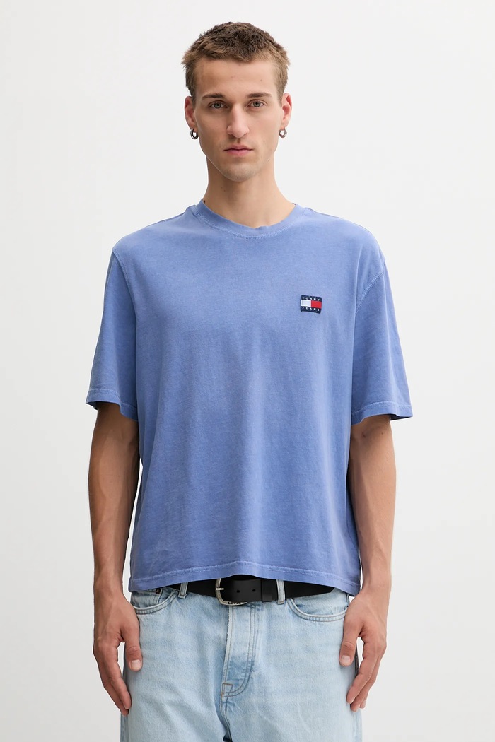 Oblečenie Bavlnené tričko Tommy Jeans DM0DM21975 modrá