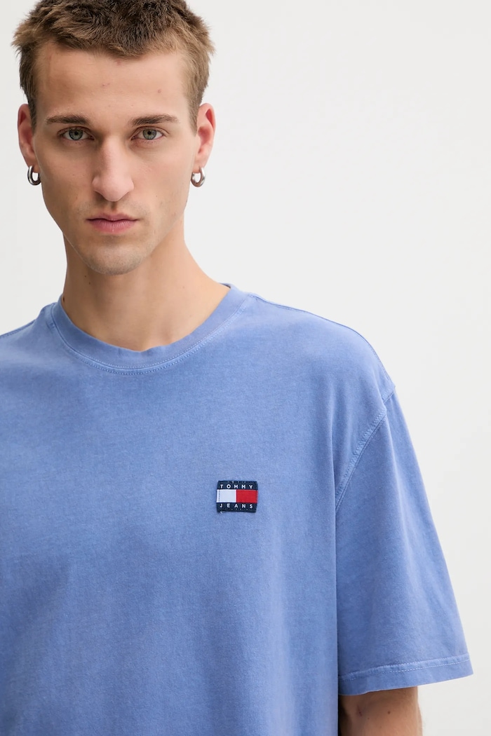 Bavlnené tričko Tommy Jeans modrá DM0DM21975