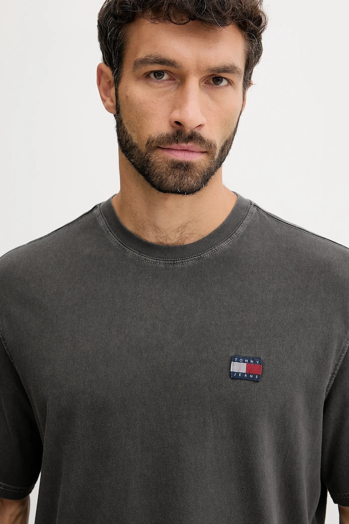 Odzież Tommy Jeans t-shirt bawełniany DM0DM21975 szary