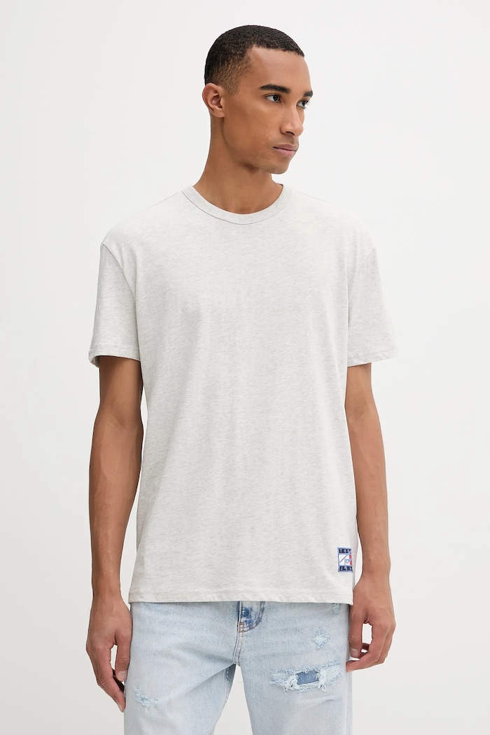 Îmbrăcăminte Tommy Jeans tricou din bumbac DM0DM21989 gri