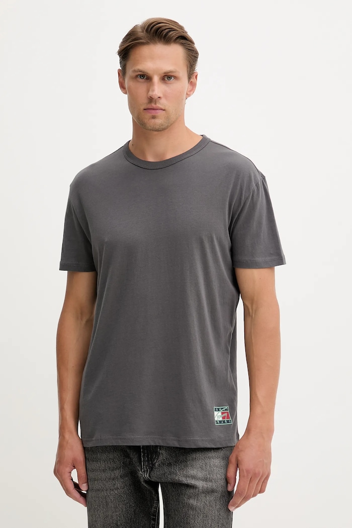 Odzież Tommy Jeans t-shirt bawełniany DM0DM21989 szary